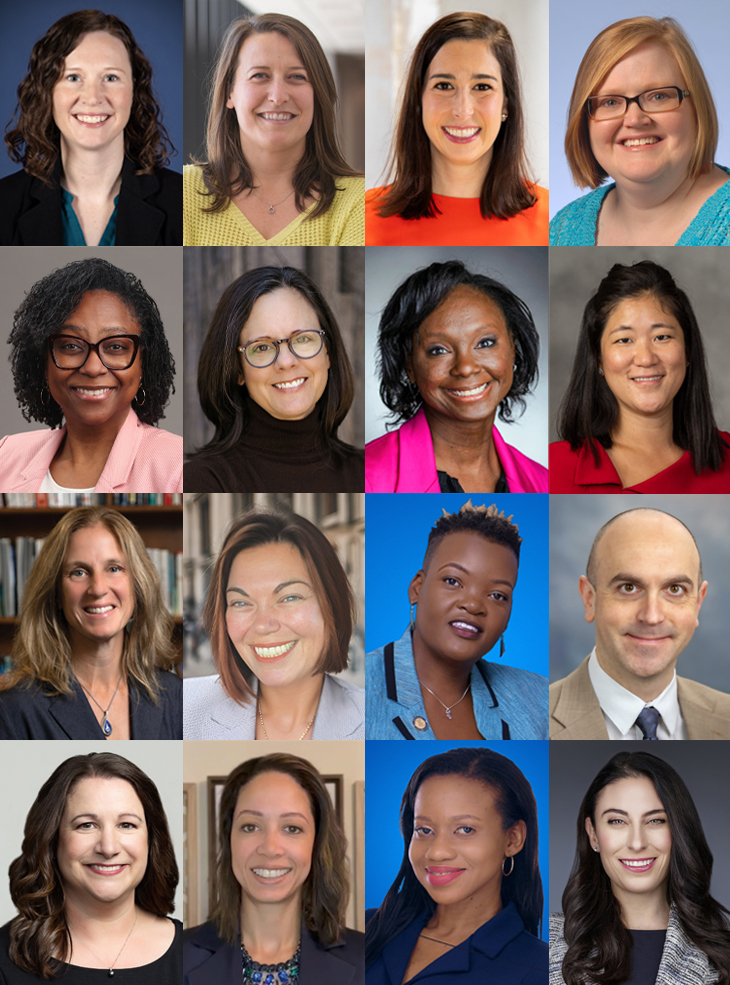  A composite photo of 16 portraits showing the individual fellows, four across each row with four rows down